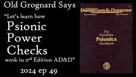 AD&D 2nd Edition Psionics: How Psionic Power Checks Work