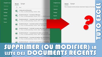 COMMENT EFFACER ET PERSONNALISER LA LISTE DES DOCUMENTS RÉCENTS D’EXCEL (la vraie méthode)