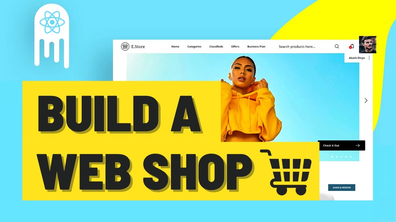 ECommerce Web Shop - Build \u0026 Deploy an Amazing App | React.js, Commerce.js, Stripe