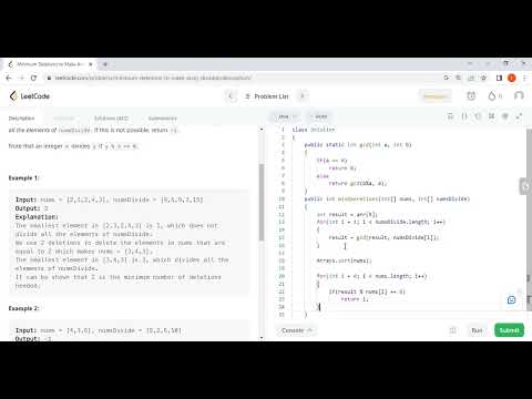 2344. Minimum Deletions To Make Array Divisible | Leetcode | Number Theory | DSA