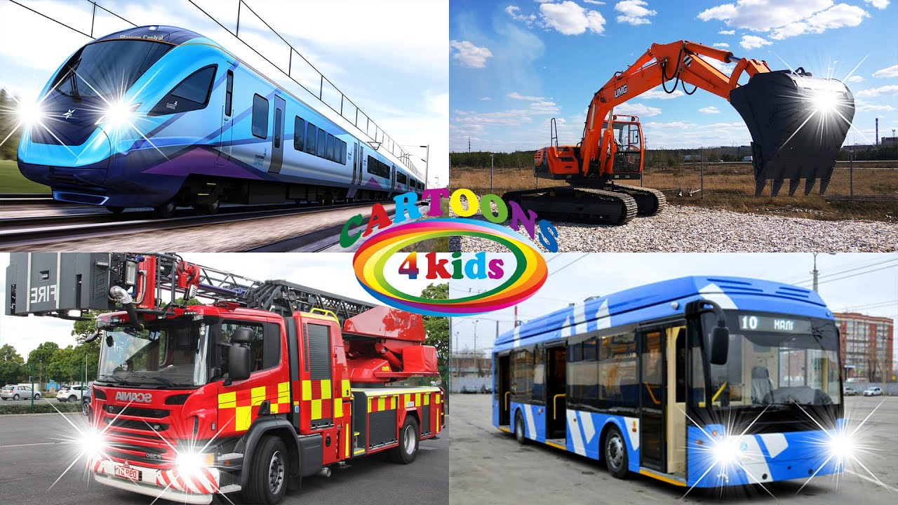 Изучаем городской транспорт и поезда. Видео на логику для самых маленьких