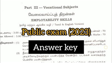 11th std employment skills public exam answer key 2023