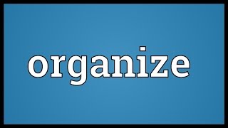 Organize Meaning