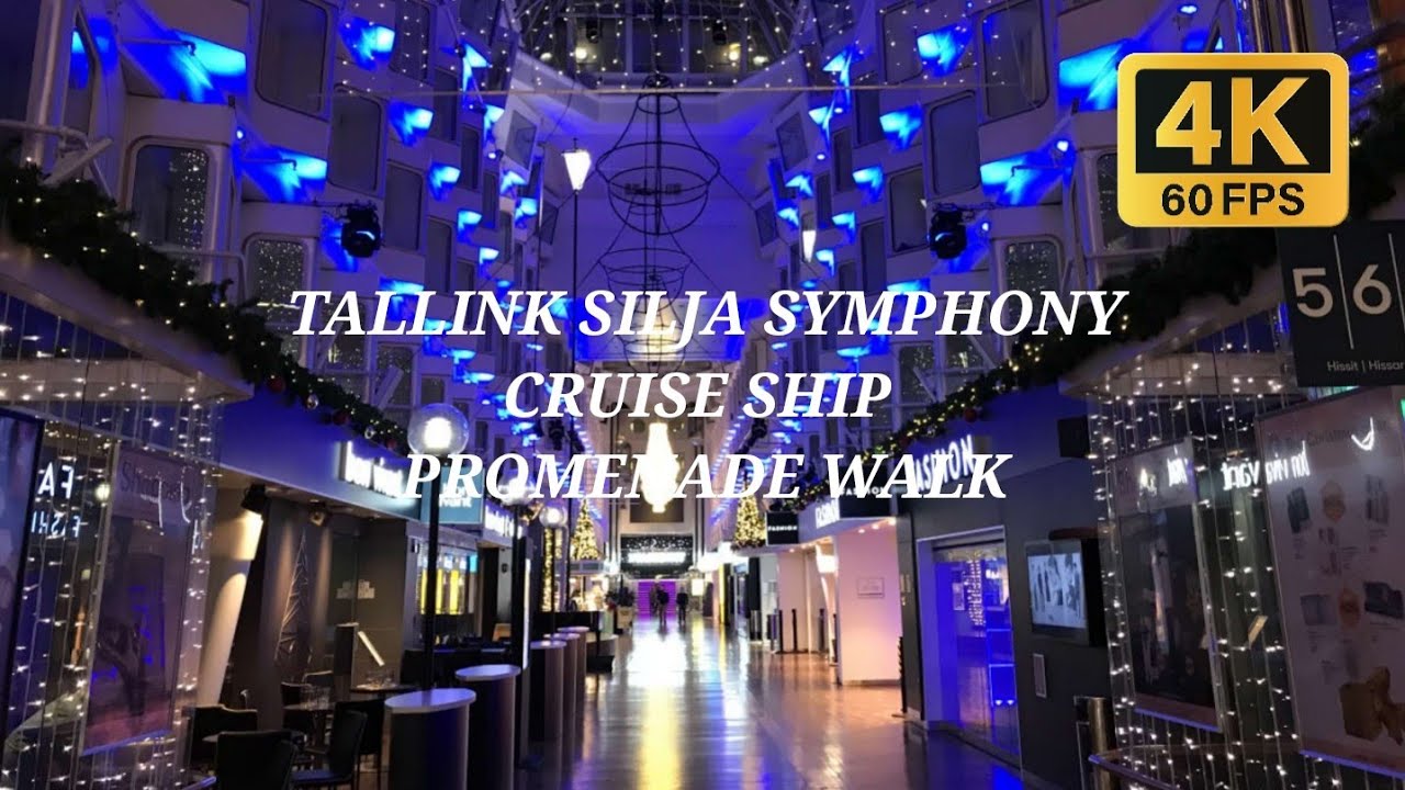 Tallink Silja Symphony Cruise Ship, Magnificient Promenade walk [4K]