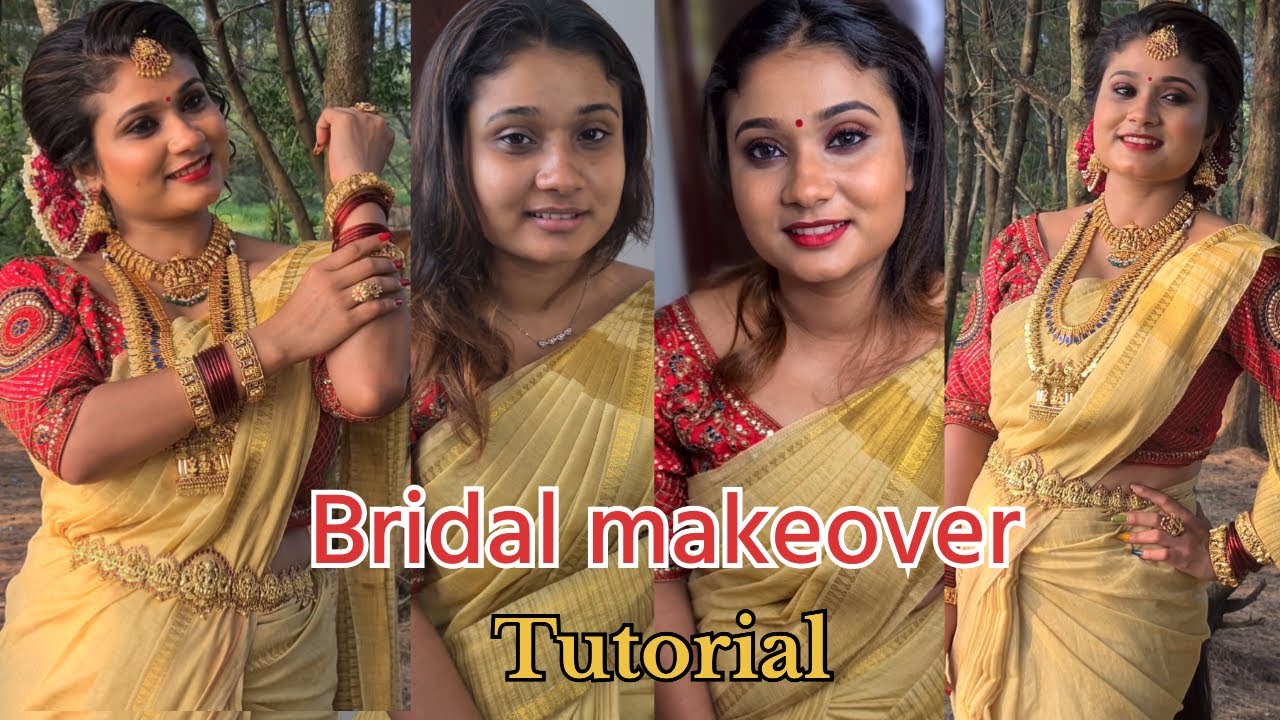 Bridal makeover | Malayalam video | tutorial | Hindu wedding look | photoshoot | bk ur day7736274794