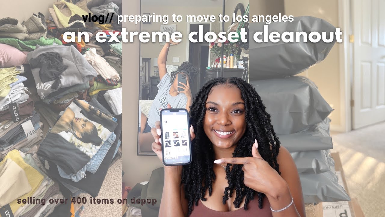 preparing to move to LA | a huge closet clean out (selling over 400 ...
