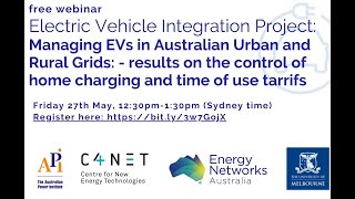 EV Charging Project Webinar #5: results on the control of home charging and time of use tarrifs