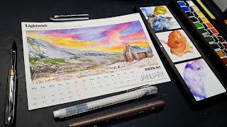 Watercolor Calendar 2026 Paint-Along JANUARY