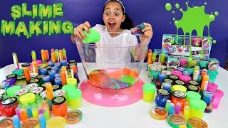 mixing all my slimes diy giant slime smoothie toys andme