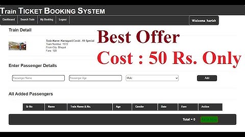 Railway Reservation System | Python Django Project | Django Major Project