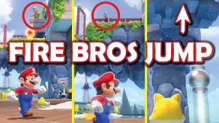 How high can Fire Bros jump in Super Mario 3D World + Bowser's Fury?