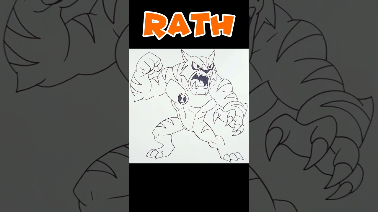 How to Draw Rath from Ben 10 | Step-by-Step 