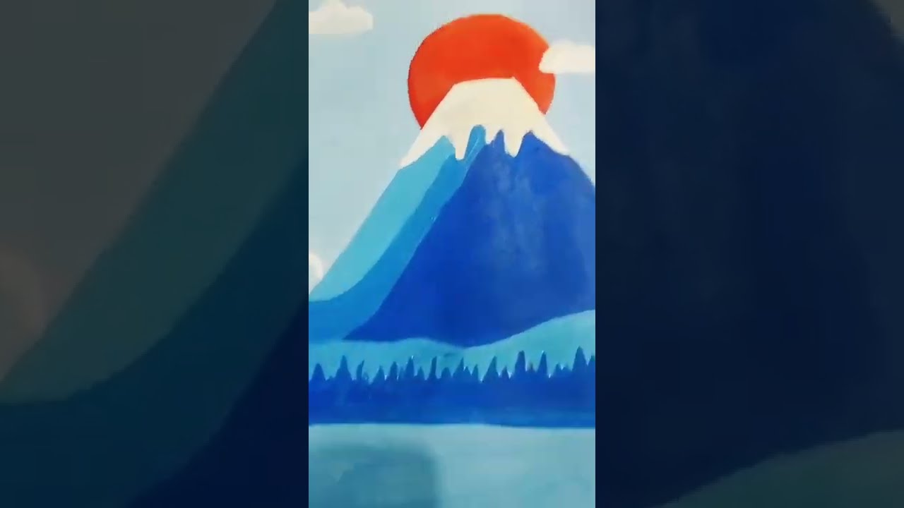 Mountain 🏔️ flat Landscape painting ❣️