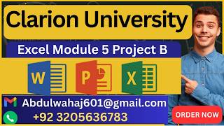 Clarion University Excel Module 5 SAM Project B #cengage