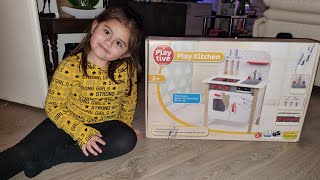 Unboxing PLAYTIVE Wooden play kitchen base | Verstappen family channel