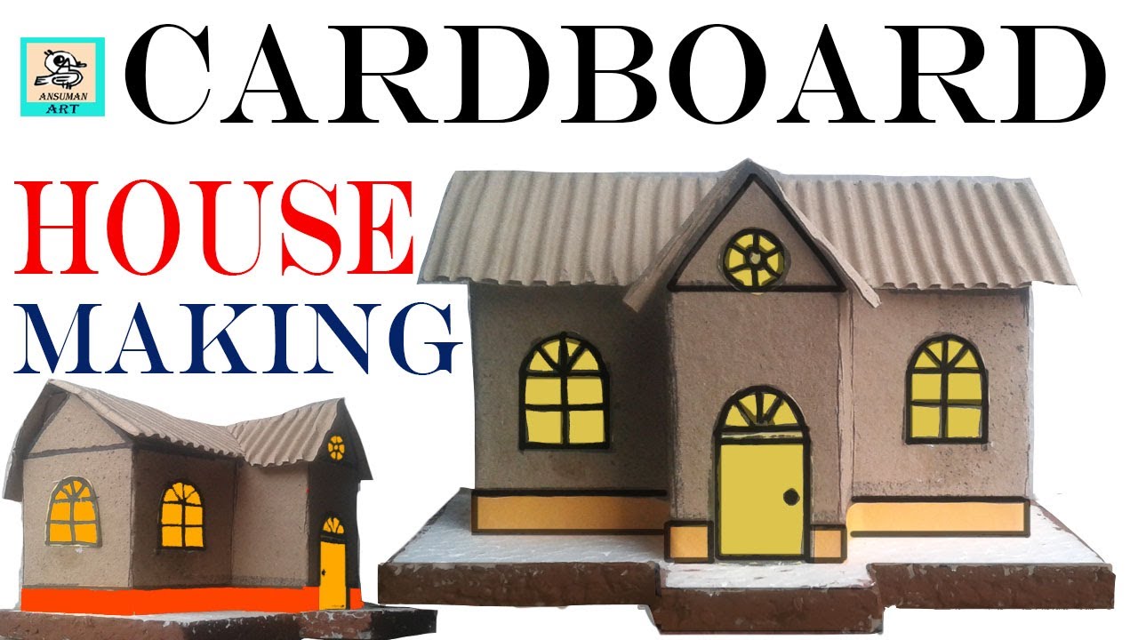 cardboard house making / cardboard house banane ka tarika YouTube
