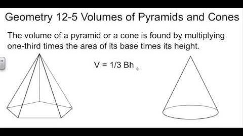 Geometry 12-5 Volumes of Pyramids and Cones