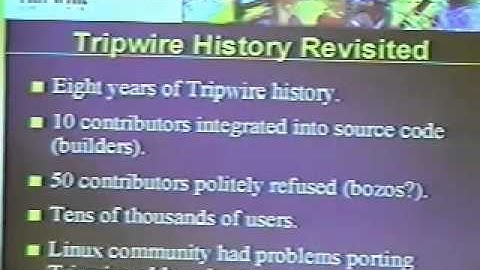 2000-01-21 CERIAS - Open Source Issues and Opportunities for Tripwire