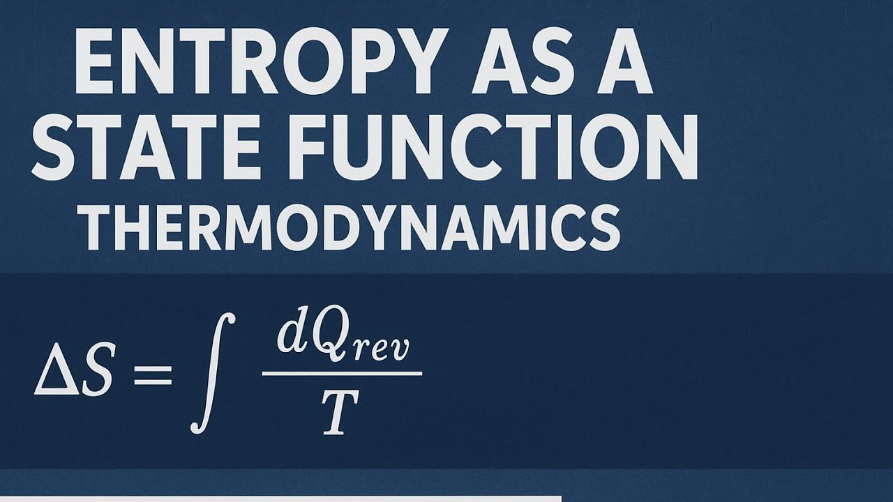 B.Sc. 3rd Semester Chemistry | Thermodynamics Lecture Entropy as a State Function