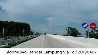 Sidomulyo Bandar Lampung via toll 2019040702