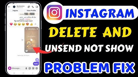 Instagram Messages Delete Option Not Showing || Instagram Messages Unsend Option Not Showing Todays