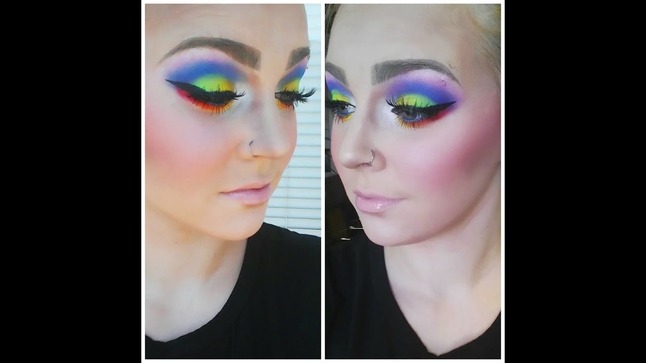 Fun And Colorful Rainbow Eye Makeup Tutorial YouTube