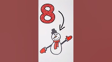 I Drew a Snowman Using the Number 8 ⛄➕8 = ✍️ | Easy Drawing Hack #Shorts