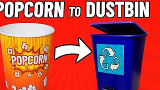 DIY Popcorn Bucket to Cute Dustbin | Best Out of Waste | Easy Craft Idea
