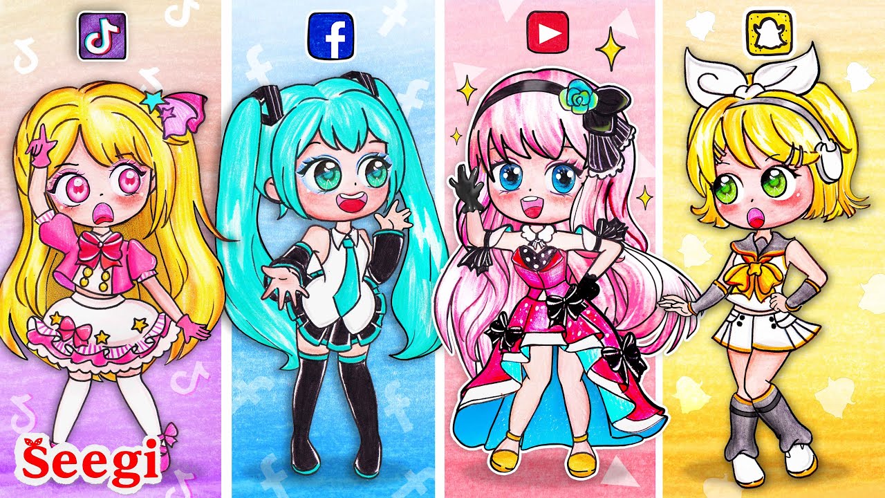 [ペーパーDIY] ボーカロイド：ポムニ or ルカに変身 🎵 Seegi Studio - ストップモーションペーパー