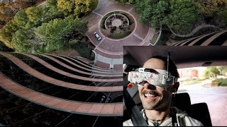 Diving Buildings with a DRONE Inside a MOVING CAR