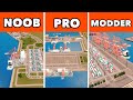 Noob VS Pro VS Modder XXL - Building a Container Port in Cities: Skylines