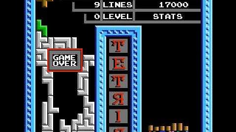 NES Tengen Tetris Infinite Konami Code J Tetrimino