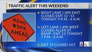Overnight lane and ramp closures planned for I-490 over Platt Street