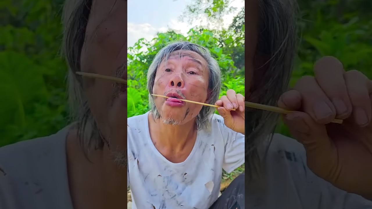 Kind Grandpa Eats Candy Skewers and the Funny Ending 