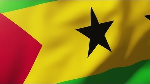 4K Sao Tome and Principe flag waving in the wind. Looping sun rises style. Animation loop Stock