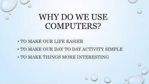 Role of Computer - Class 2