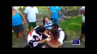 Family traveling by motorcycle suffers accident