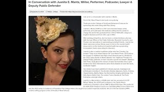 In Conversation with Juanita E. Mantz, Writer, Performer, Podcaster, Lawyer & Deputy Public Defender