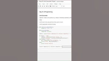 Unit Converter Project | 100 Days of Python Programmning | Day-21 #pythonchallenge #shorts