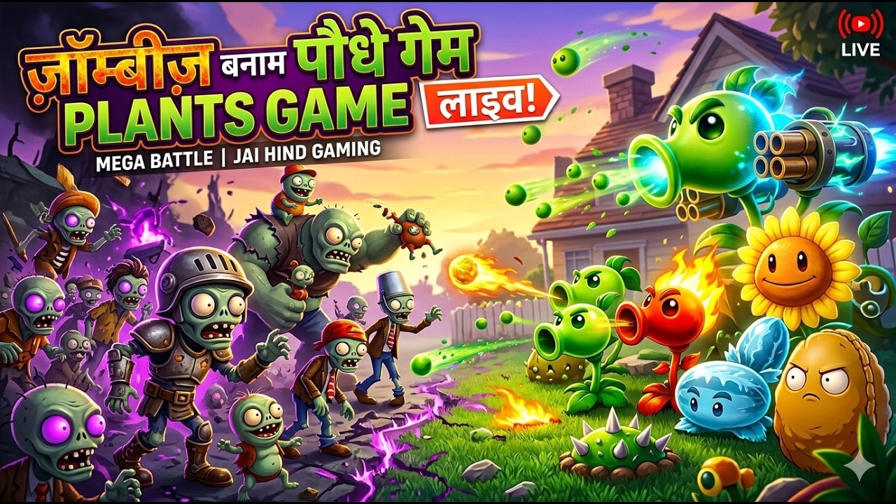🔴LIVE! Garden Ko Bachao! Plants vs Zombies 🧟‍♀️🌱