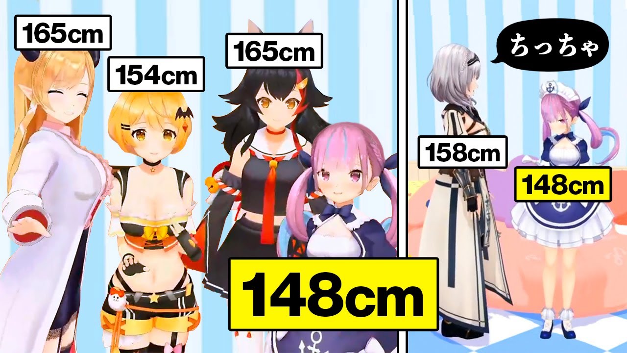 【身長148cm】←公式が勝手に言ってるだけで実際は135cm前後じゃね？【湊あくあ】