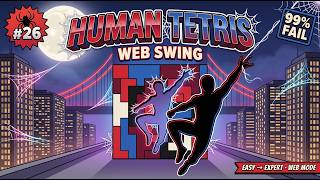 HUMAN TETRIS SPIDER-MAN 🕷️ Web Swing | Hole in the Wall (99% FAIL) #26 screenshot 5