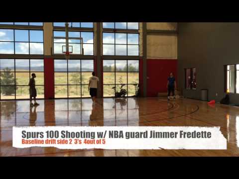 Spurs 100 Shooting Drill w/ Jimmer Fredette at D1 Basketball Denver w/ Nick Graham