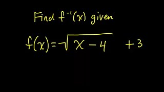 How to find the inverse equation of a square root function