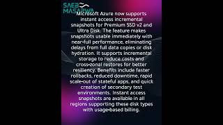 Azure adds instant access snapshots for Premium SSD v2 and Ultra Disk.