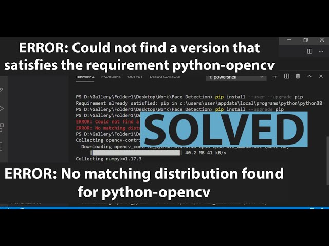 SOLVED : ERROR: Could not find a version that satisfies the requirement python-opencv - YouTube Solved : Error: Could Not Find A Version That Satisfies The Requirement Python-Opencv - Youtube