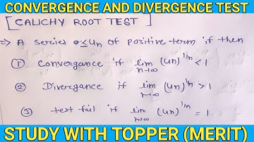 Cauchy Root Test for Convergence of infinite serious |