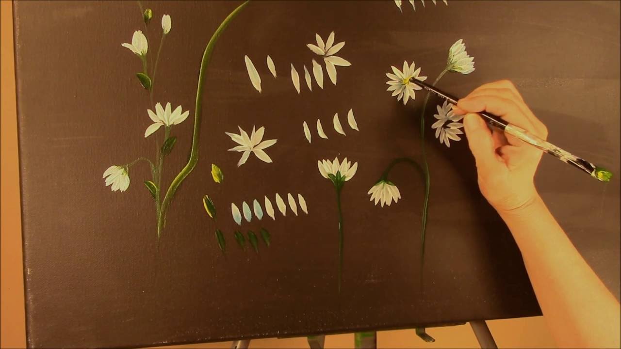 Learn to paint Daisies and Sunflowers ~ Acrylic ~ Step by Step tutorial ...