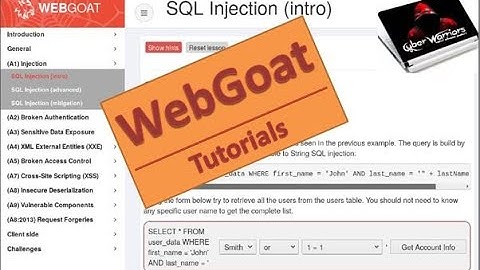 OWASP Webgoat SQL Injection Introduction Tutorial [ 2022 ]
