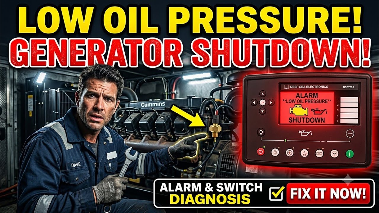 Low oil pressure shutdown  | power learning channel #generator #lowoilpressure #electrical 